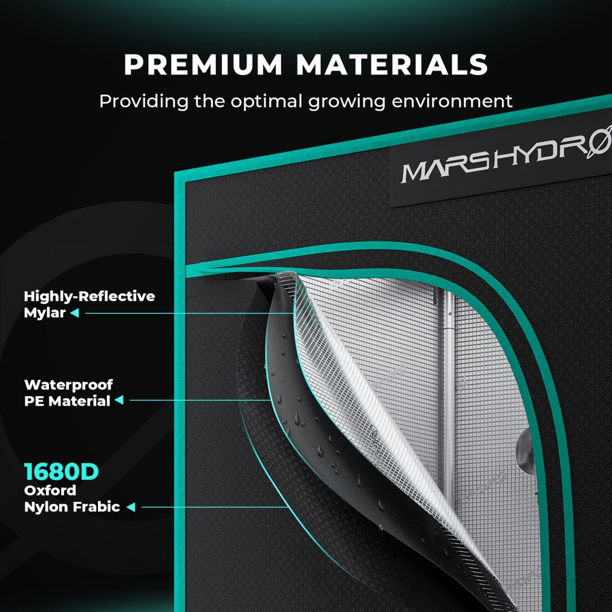 Mars Hydro Dyrkesett | 80x80cm Dyrketelt | TS1000 150W Plantelys | Vifte