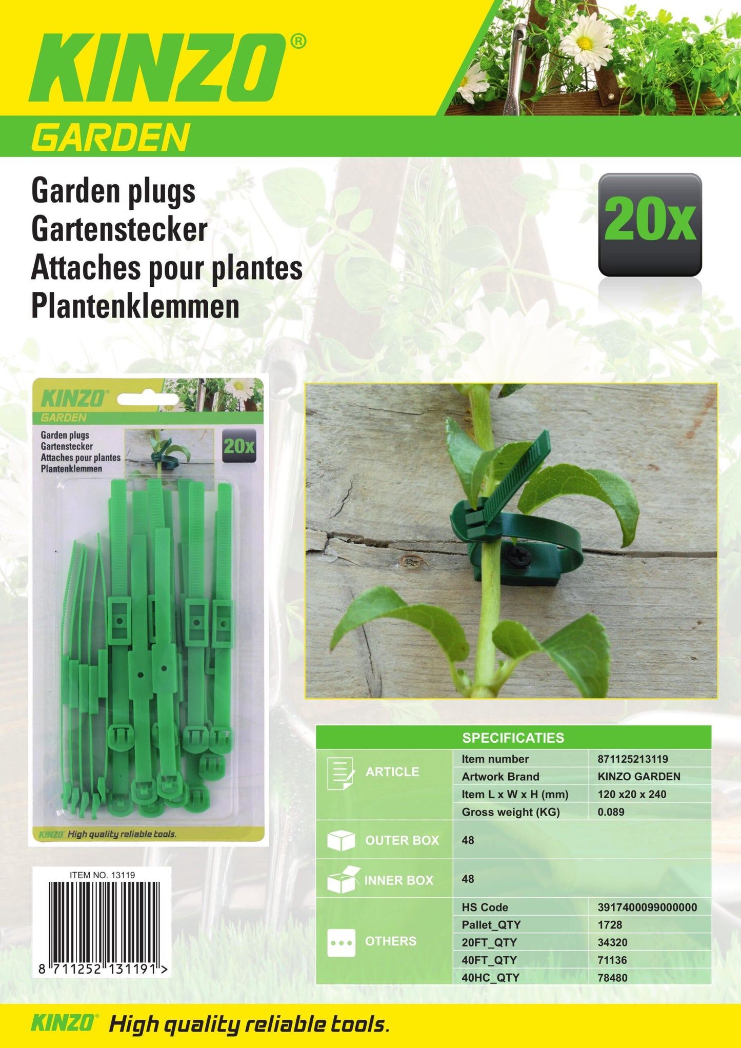 Planteklips 20stk | Justerbare | Til Oppbinding