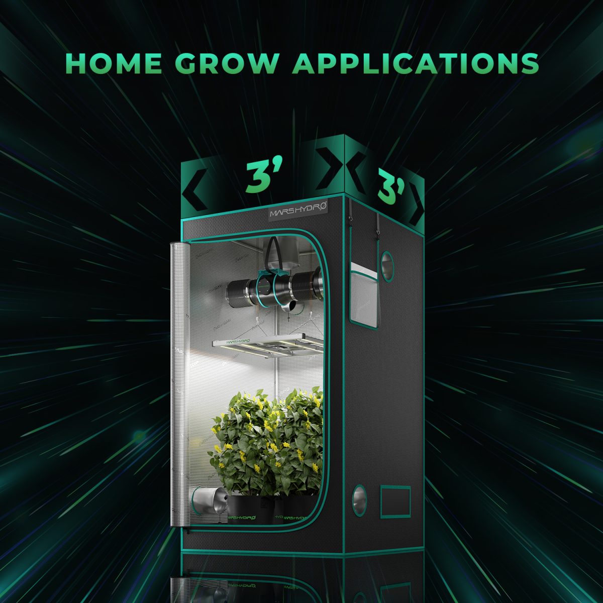Mars Hydro Vekstlys 300W | Plantelys for Dyrketelt og Dyrkerom