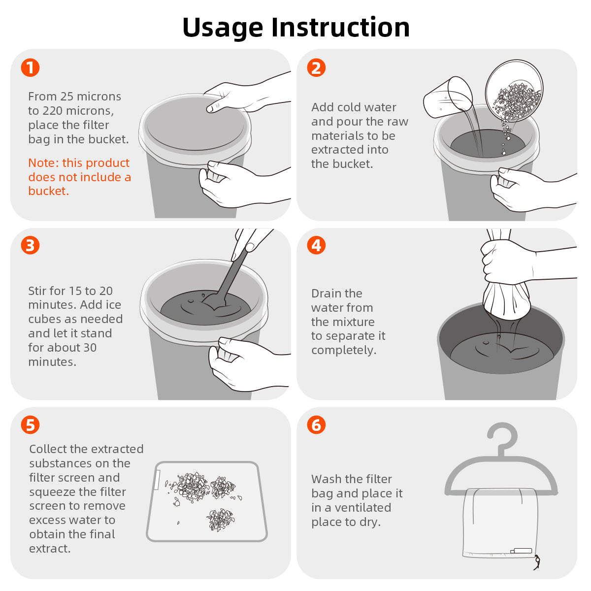 Filterposer Helnett | 5-pk | 25-220 mikron | Spider Farmer®