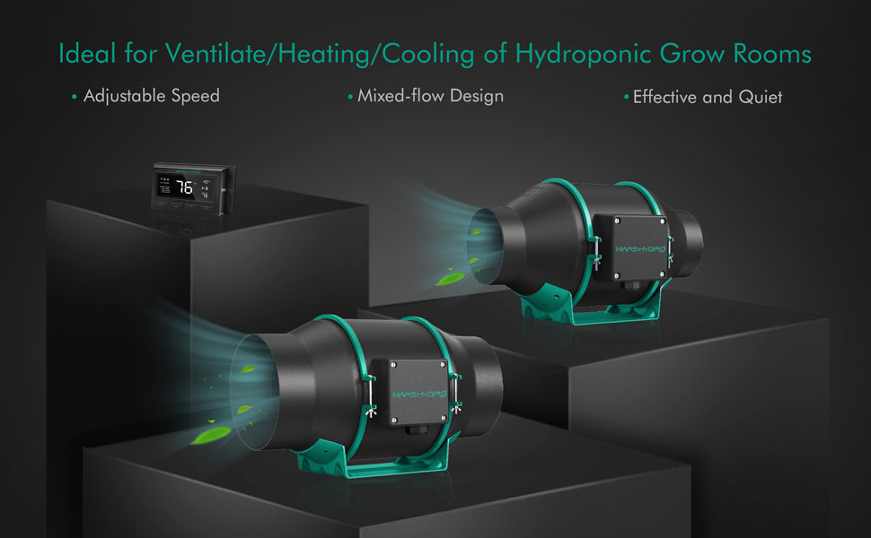 Mars Hydro Inline Kanalvifte 150mm | Digital Termostatkontroll