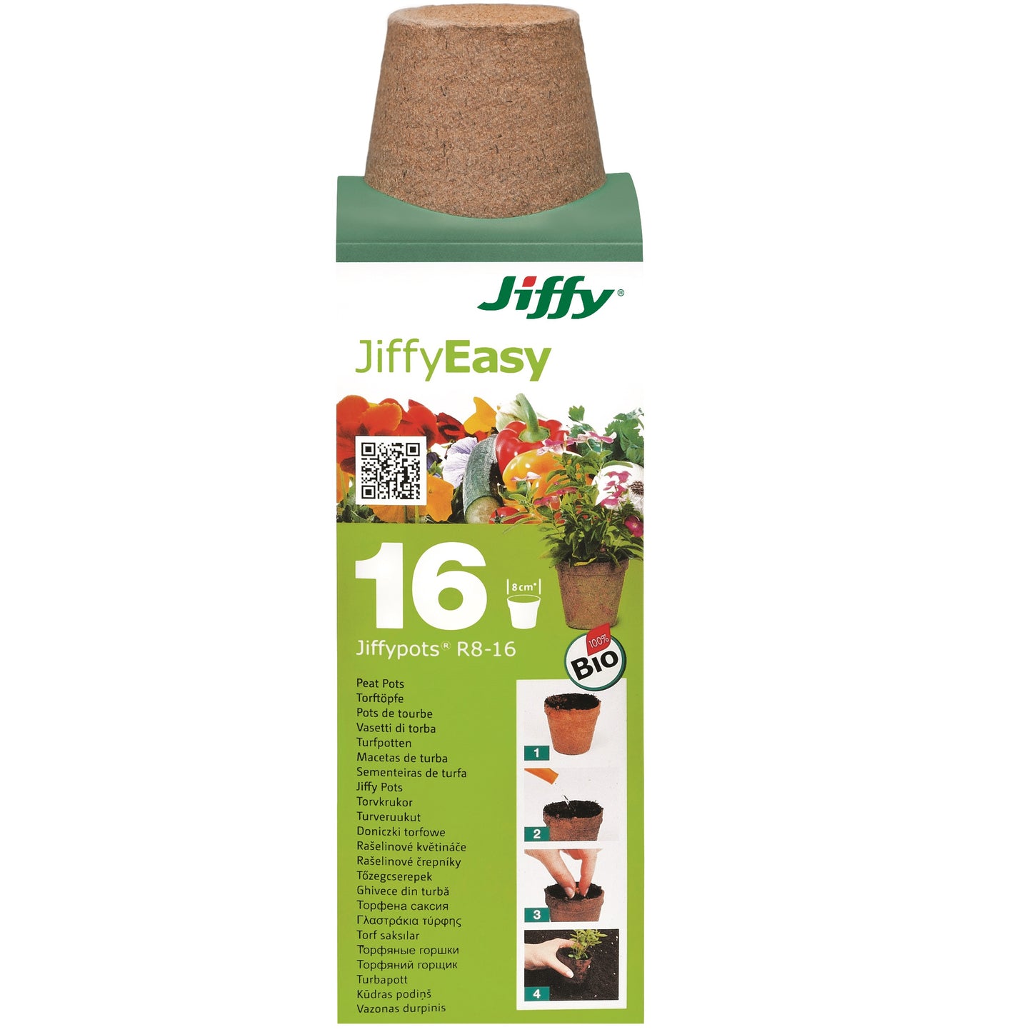 Jiffy Torvpotter | til Økologisk Hagebruk | Ø8cm