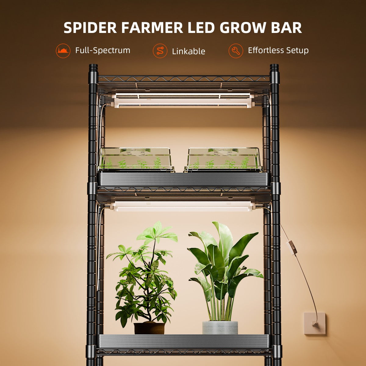 Vekstlysbar 200W LED | Kan Dimmes | 8 stk | Spider Farmer - Nordstrøm Botaniske