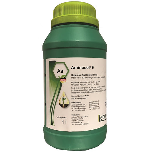 Aminosol 9% 1L | Plantenæring Nitrogen | DEBIO Godkjent for Økologisk Dyrking