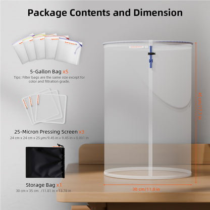 Filterposer Helnett | 5-pk | 25-220 mikron | Spider Farmer®