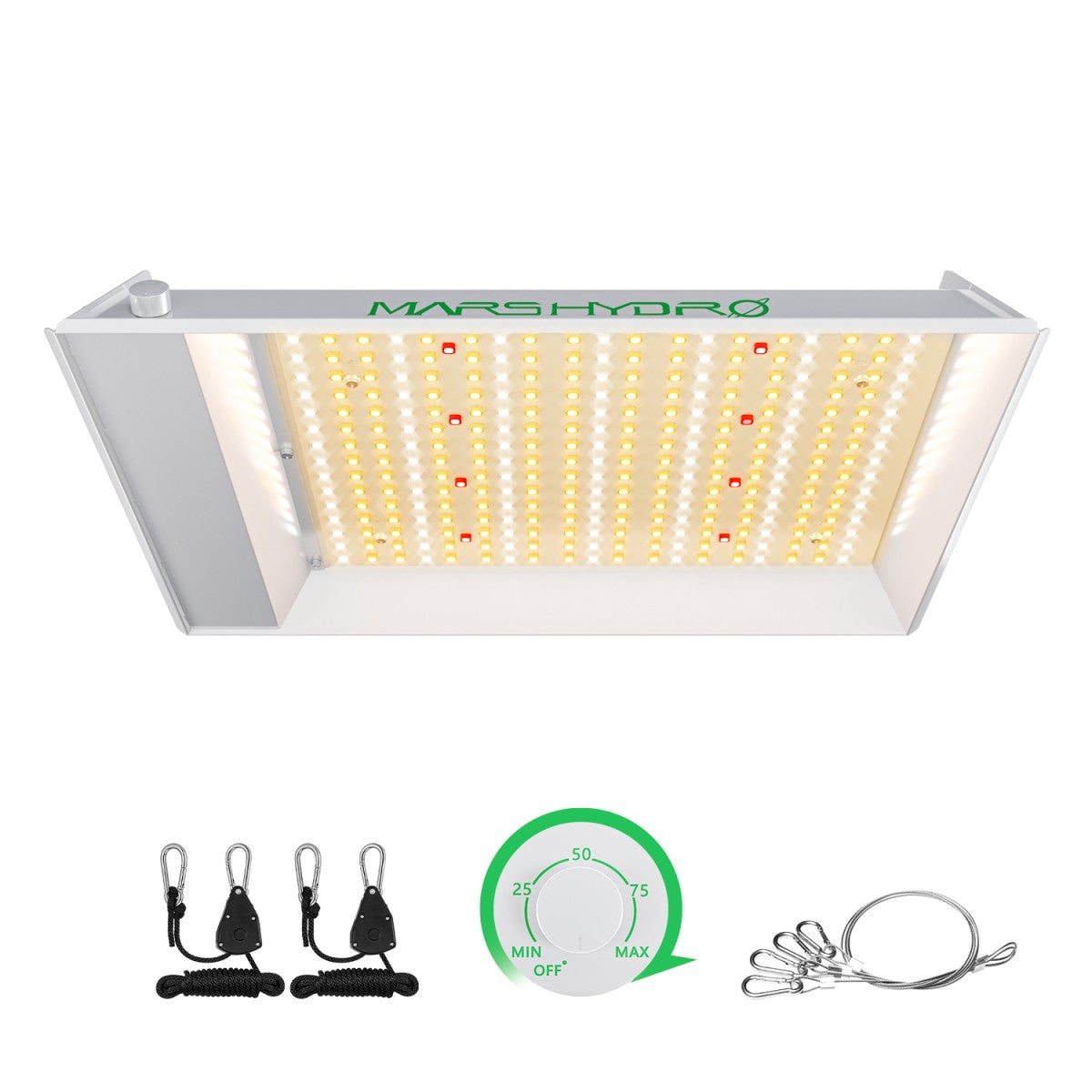 Mars Hydro Vekstlys 100W plantelys for dyrkerom and dyrketelt, providing full-spectrum LED grow light for indoor plants.