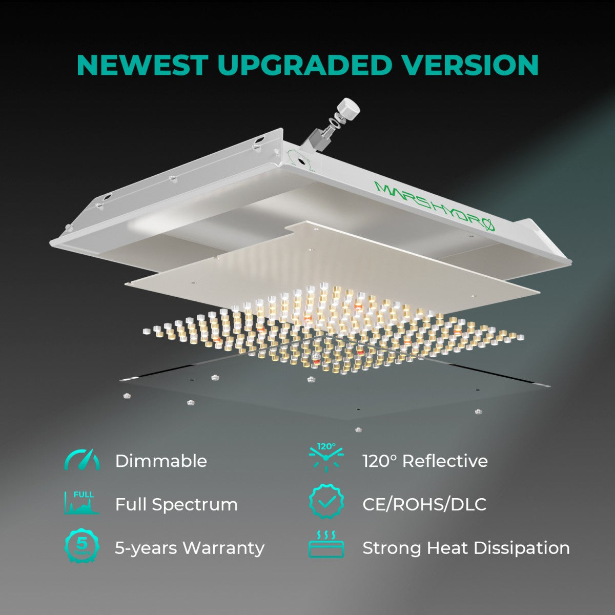 Mars Hydro Vekstlys 100W plantelys for dyrkerom and dyrketelt, ideal for indoor plant growth and horticulture.