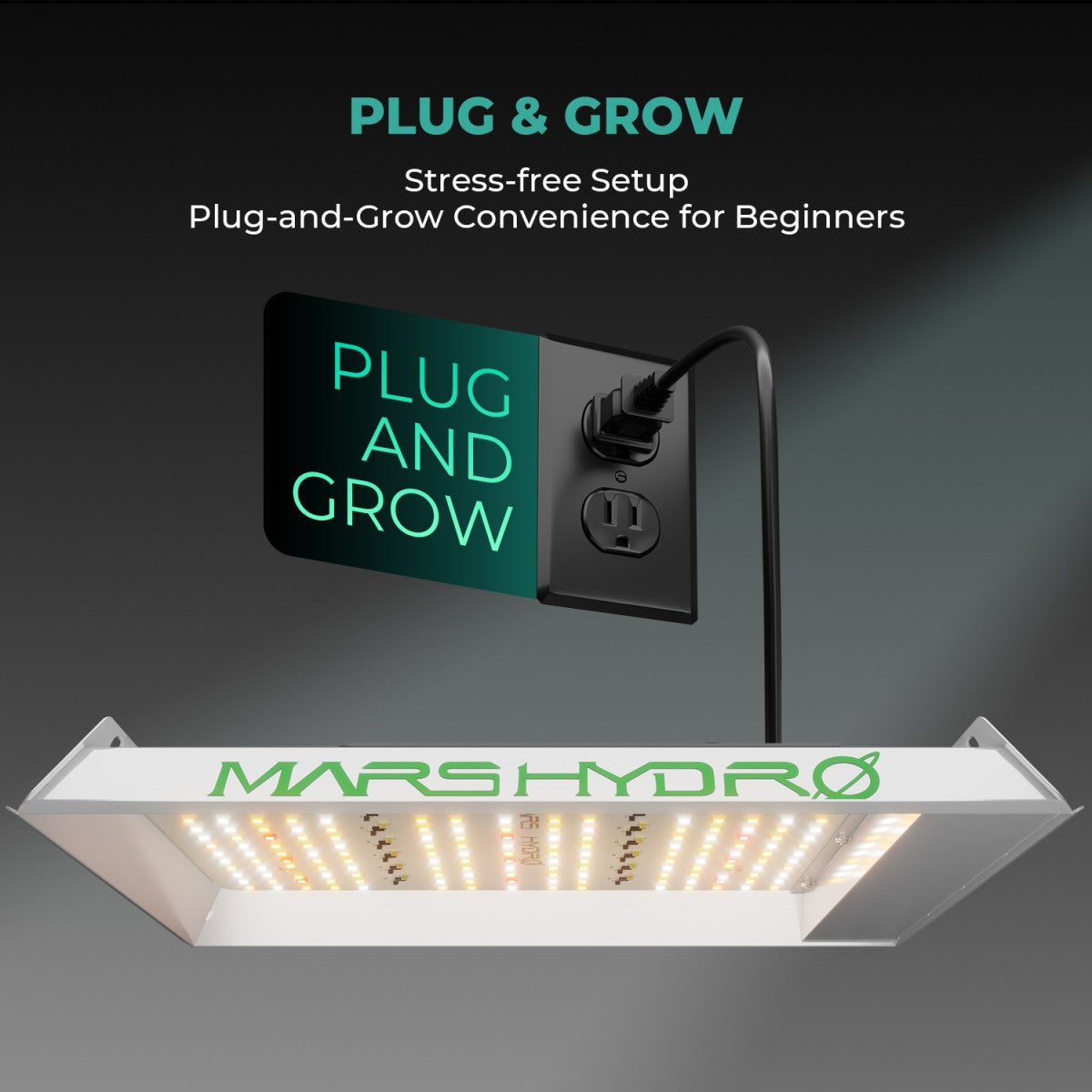 Mars Hydro Vekstlys 100W plantelys for dyrkerom and dyrketelt, energy-efficient grow light for indoor gardening.