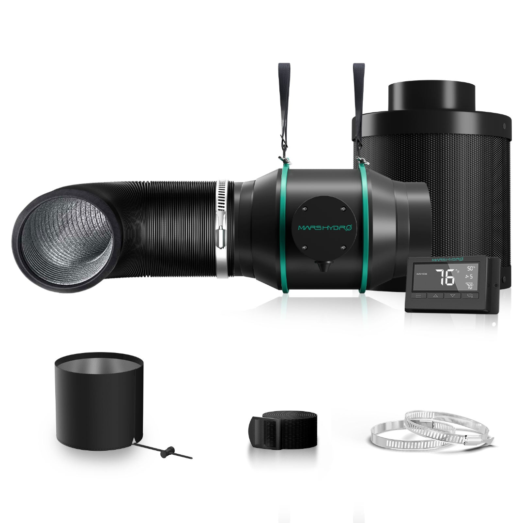 Mars Hydro Kanalvifte 150mm | Karbonfilter | Termostatkontroll