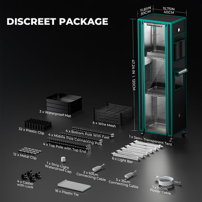 Plantehylle | 4 Hyller | 54W LED | iTime-timer | Mars Hydro