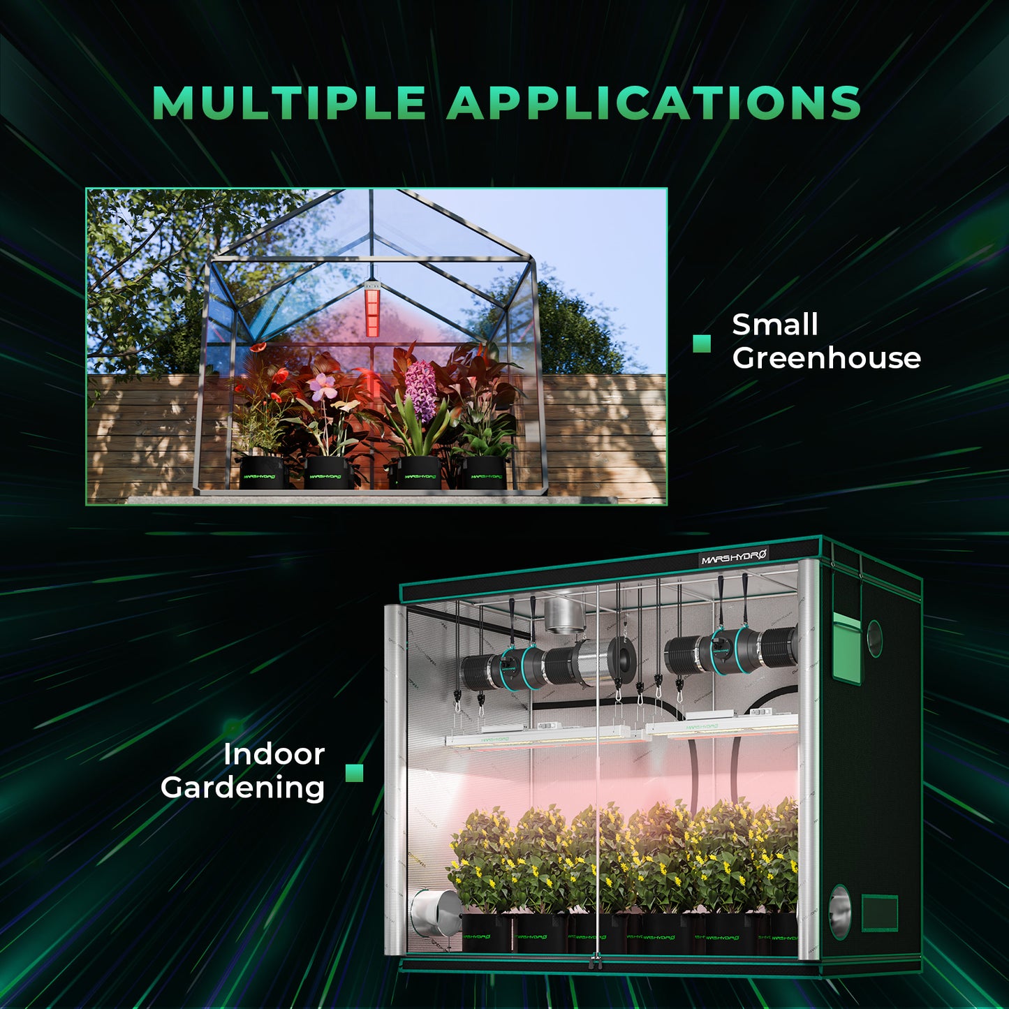 Mars Hydro Rødt Spektrum 300W | Plantelys for Dyrketelt og Dyrkerom