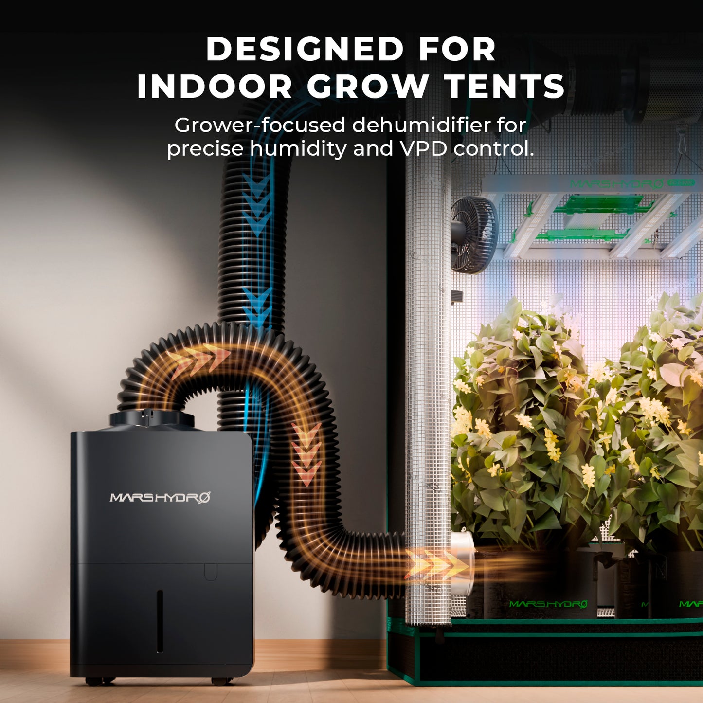 Avfukter | 12L/dag | Mars Hydro | Smart RJ12-kontroll | iControl System-kompatibel