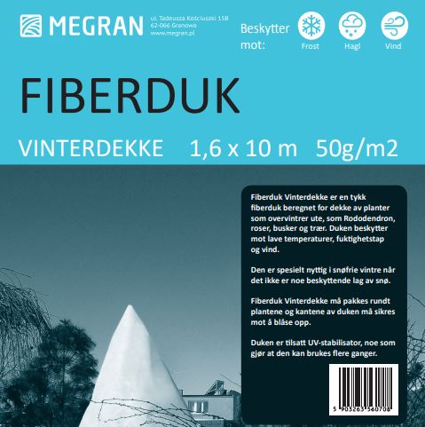 Fiberduk Vinter 1,6x10m | Beskytter Plantene mot Hardt Vær