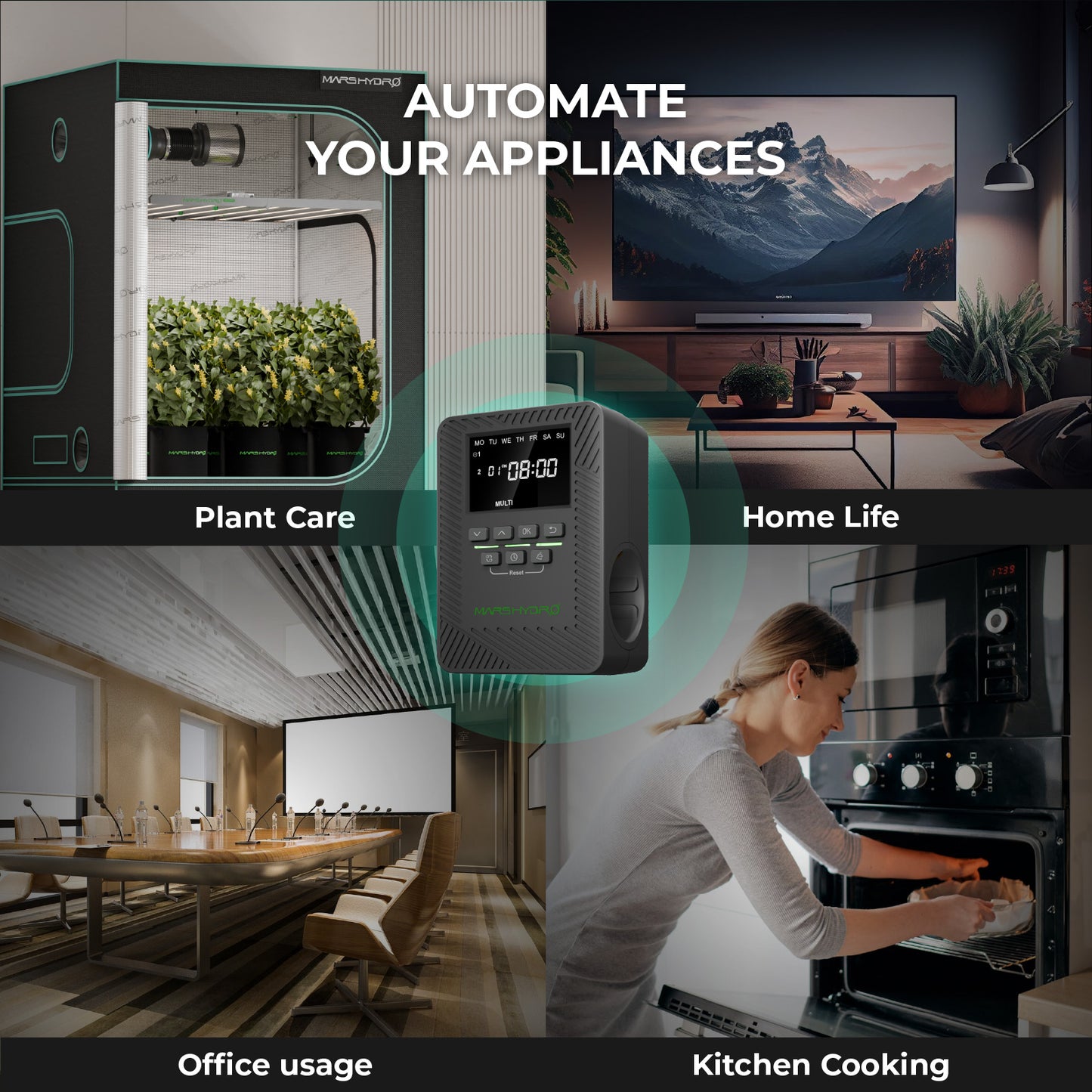 Plantehylle | 4 Hyller | 54W LED | iTime-timer | Mars Hydro