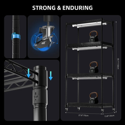 Plantehylle Metall | 4 Hyller | 108W LED | 1680D Telt | Spider Farmer - Nordstrøm Botaniske