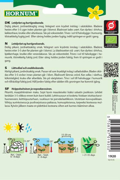 Rucola Frø | Salatsennep | Økologisk